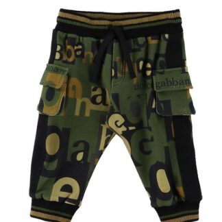 Dolce & Gabbana Sweatpants - Reborn To Live - Armygrøn m. Print - 6-9 mdr - Dolce & Gabbana Bukser - Bomuld