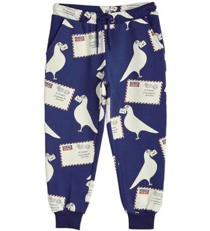 Mini Rodini Sweatpants - Pigeons - Blå - 80/86 - Mini Rodini Sweatpants