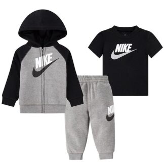 Nike Sweatsæt - Cardigan/Sweatpants/T-shirt - Carbon Heather